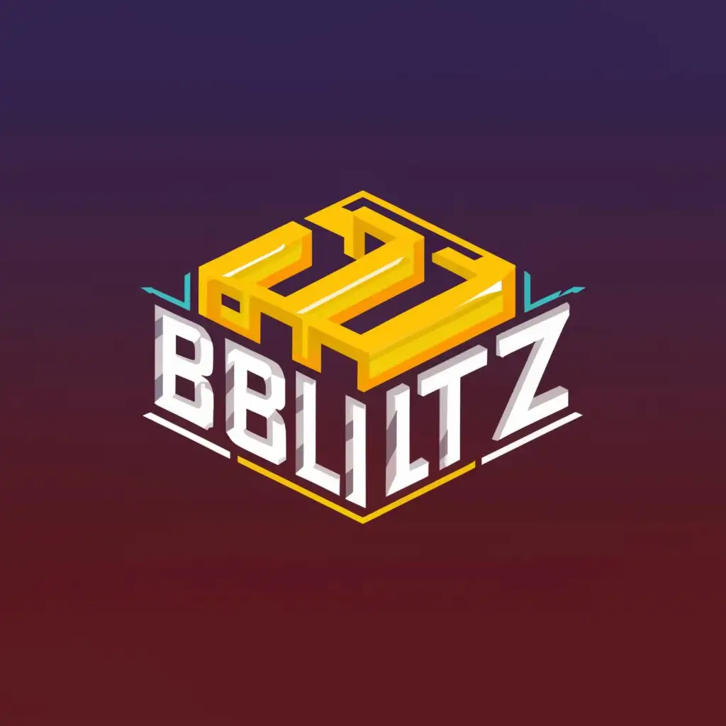 a logo design,with the text "BLOCK BLITZ", main symbol:Block ( like a GEOMETRY DASH logo ),Moderate,clear background