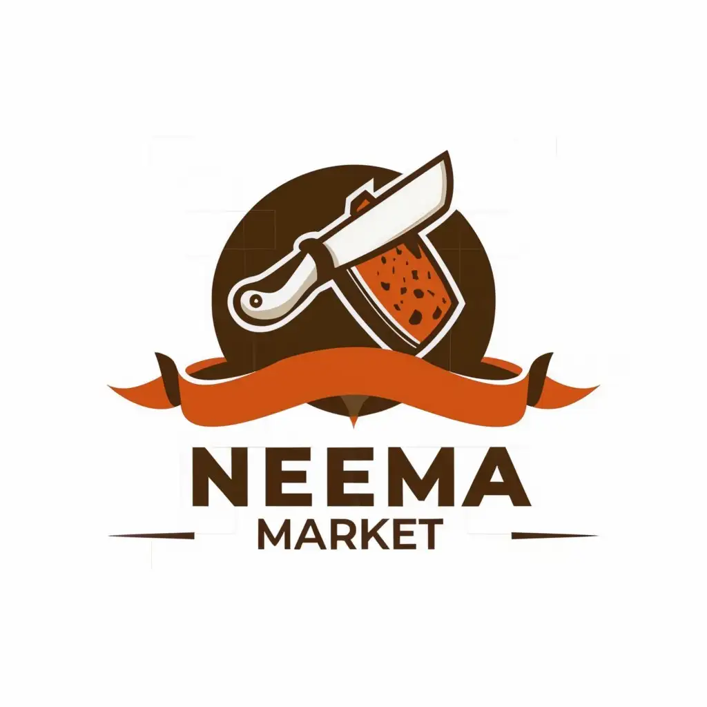 a logo design,with the text "Neema Market", main symbol:Butcher shop,complex,be used in Others industry,clear background