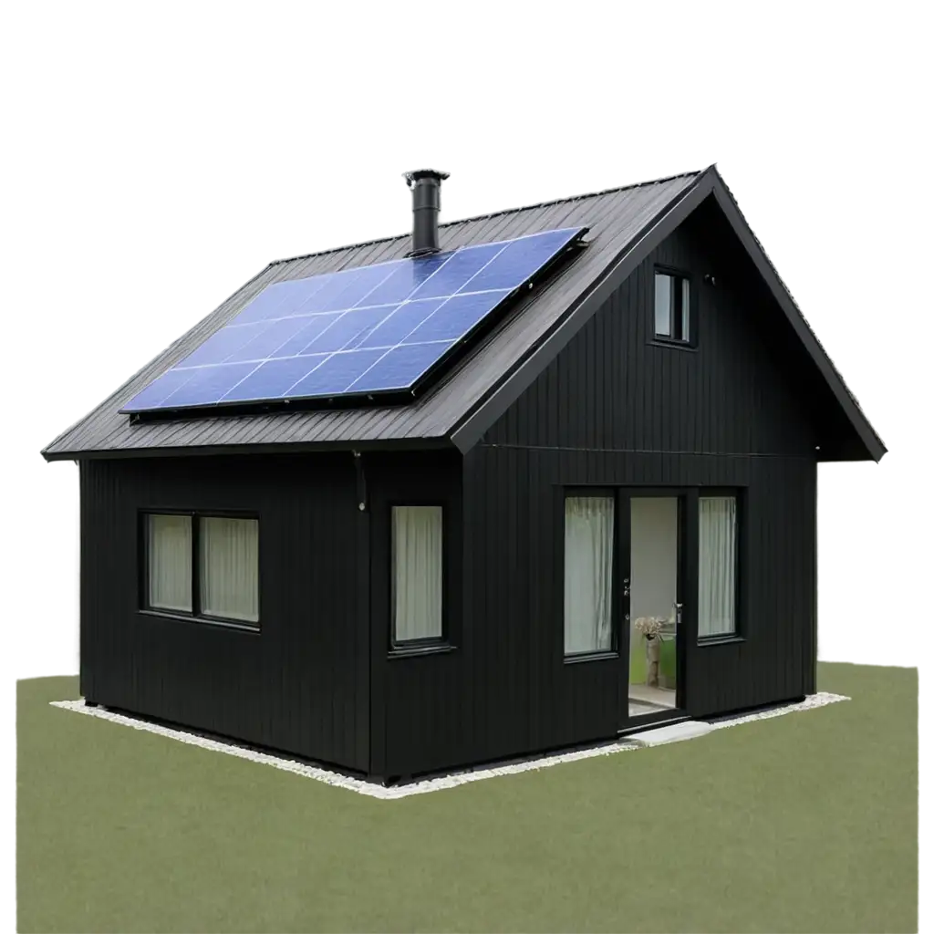 Small-Black-House-with-Solar-Panels-HighQuality-PNG-Image-for-Sustainable-Living