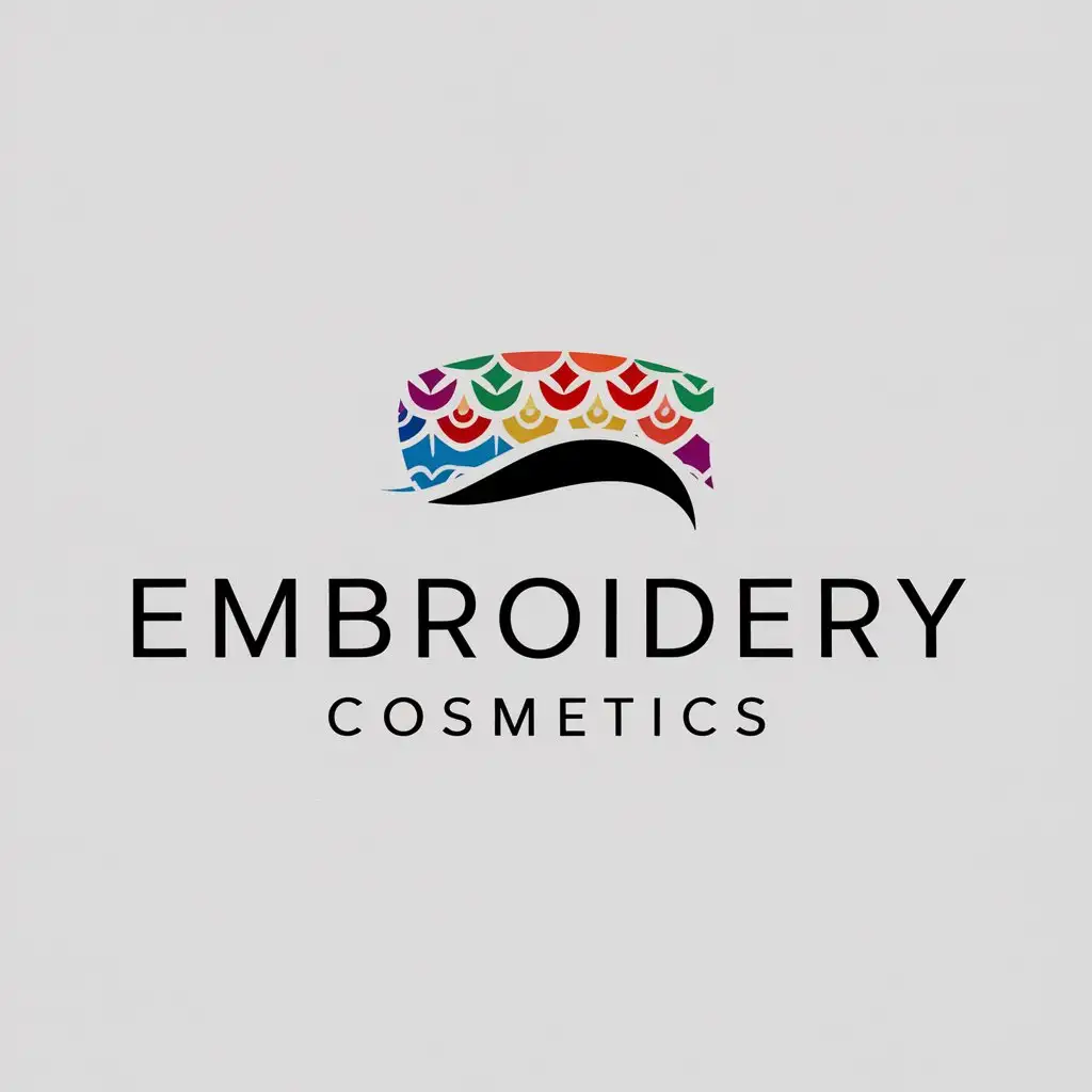 a logo design,with the text "embroidery cosmetics colored pattern", main symbol:eyebrow tattoo,Minimalistic,be used in cosmetics industry,clear background