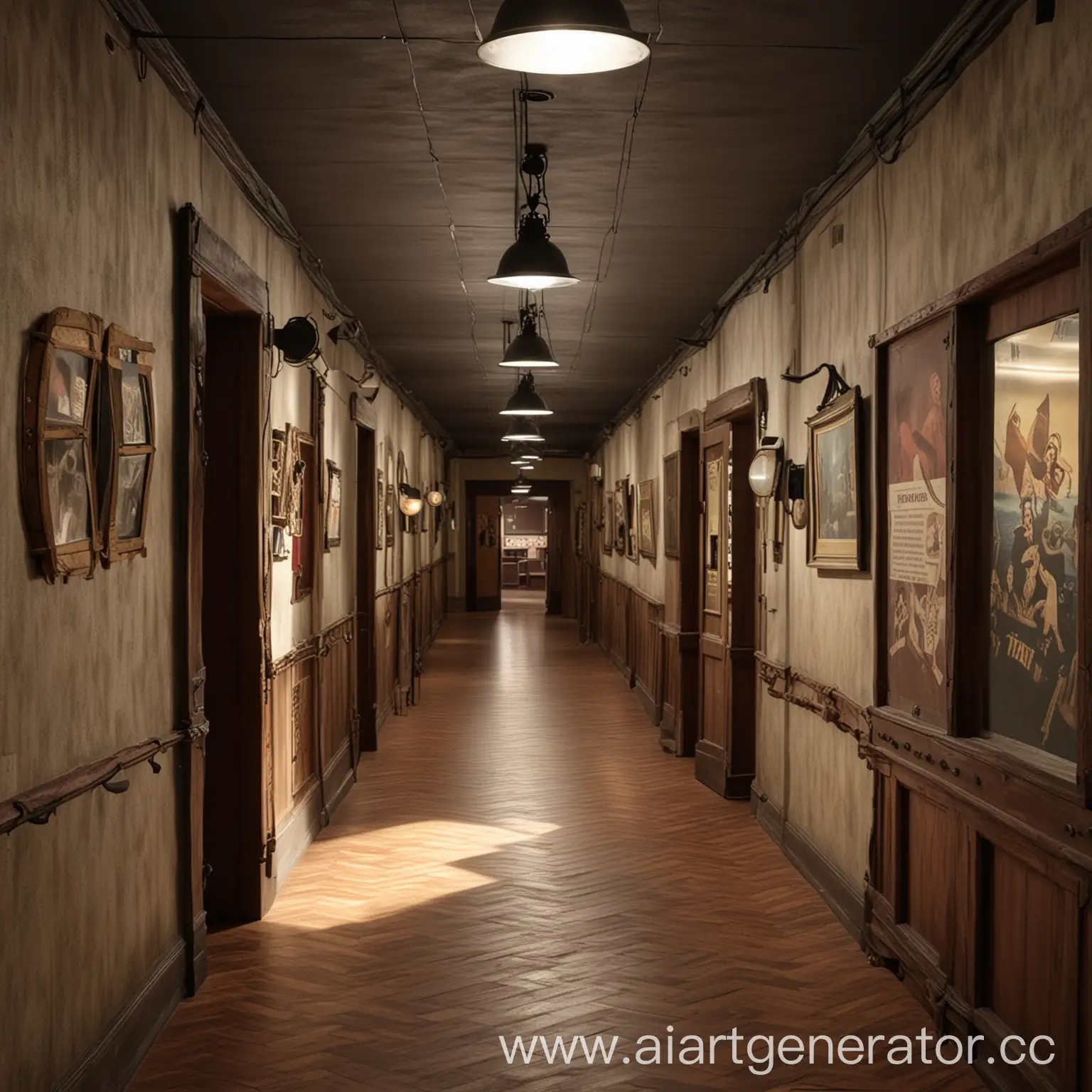 PirateThemed-Cinema-Corridor-with-Atmospheric-Lighting