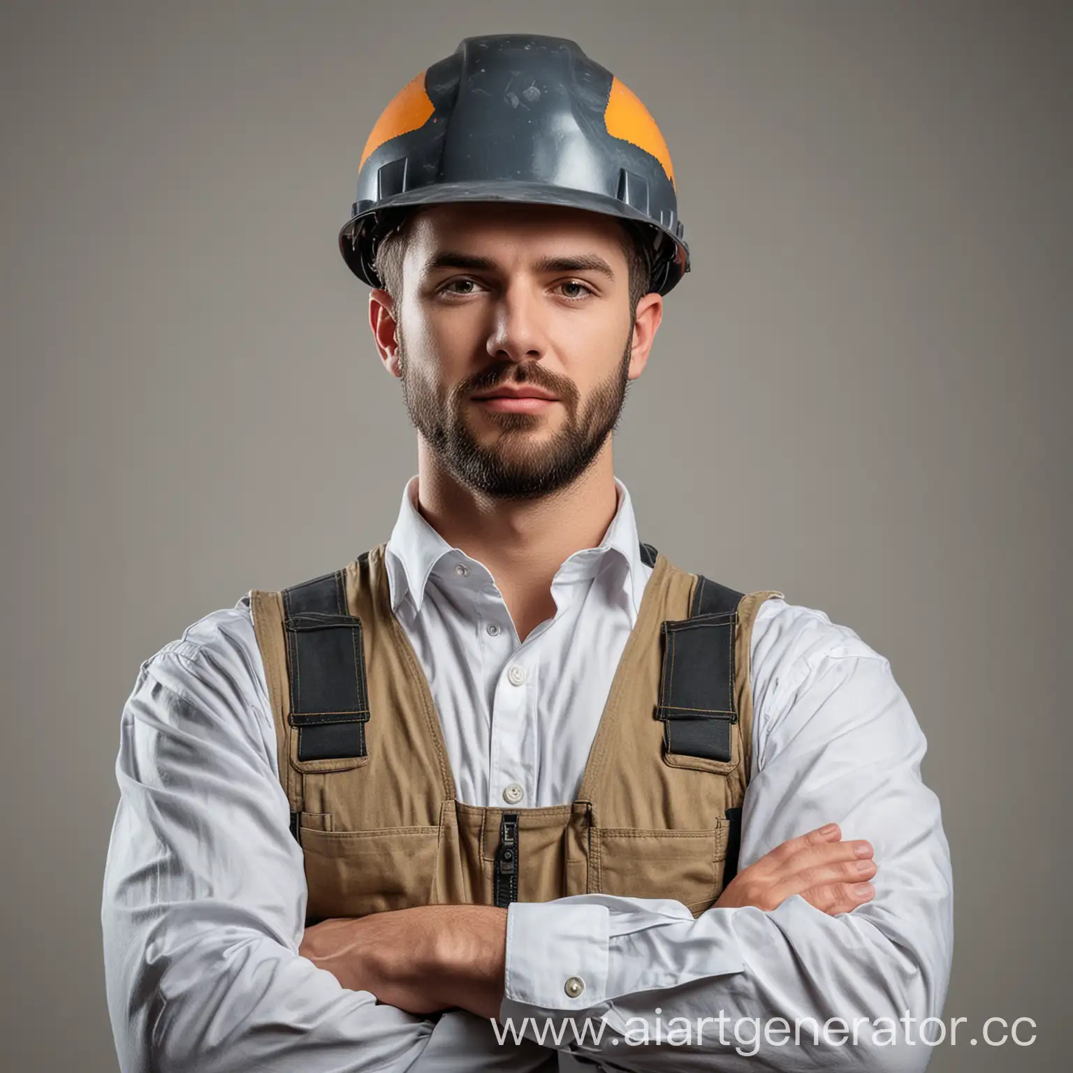 Skilled-Builder-in-Uniform-Constructing-Structure