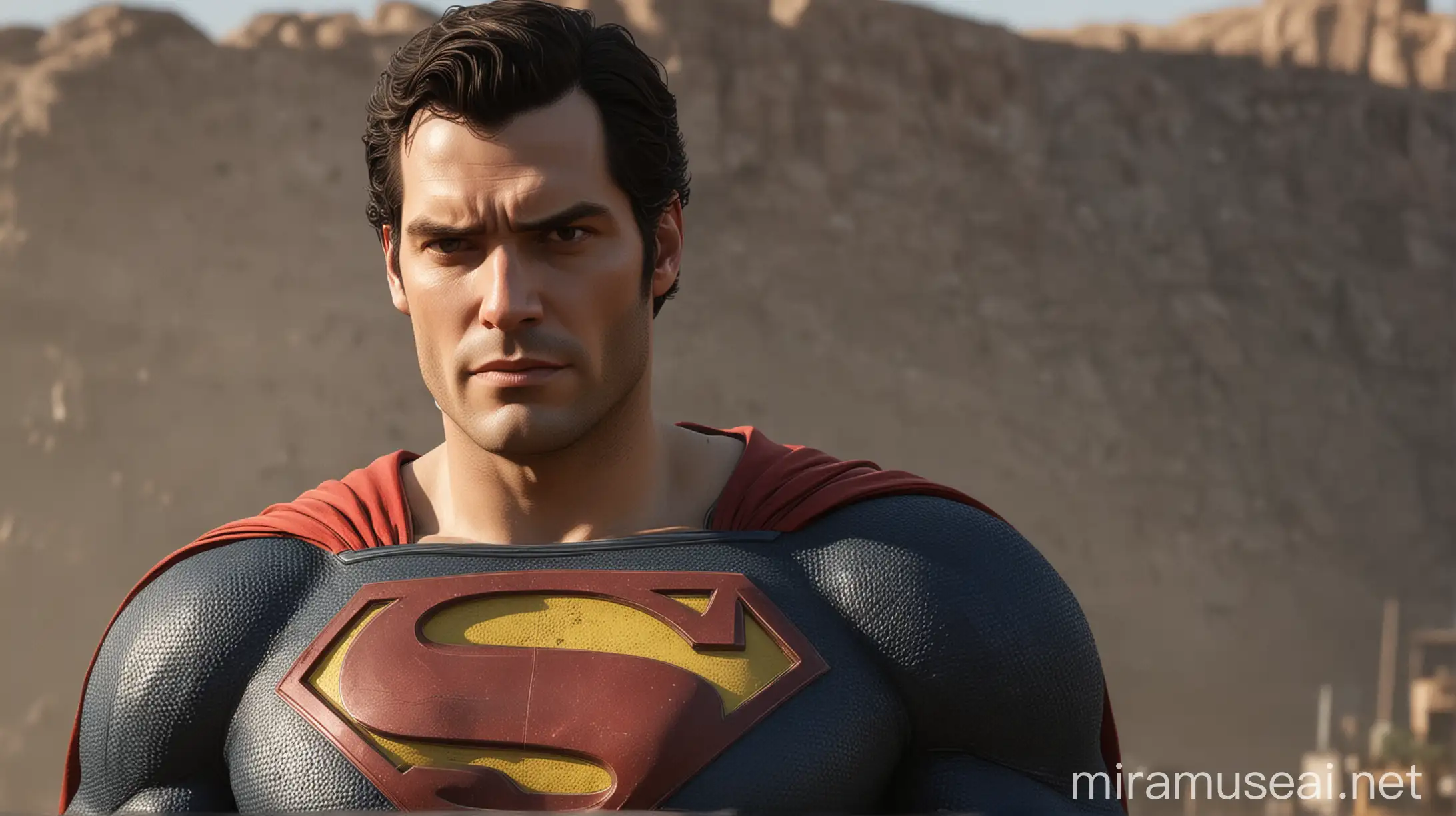 henry cavill's superman in the style of Borderlands, unreal engine, octane render, 8k, uhd, raytraced lighting, realistic shadows, action posehenry cavill's superman in the style of Borderlands, unreal engine, octane render, 8k, uhd, raytraced lighting, realistic shadows, action pose