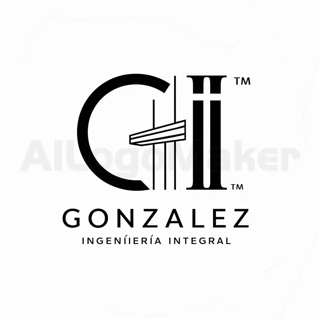 a logo design,with the text "GONZALEZ INGENIERIA INTEGRAL", main symbol:GII INGENIERIA,complex,be used in Construction industry,clear background