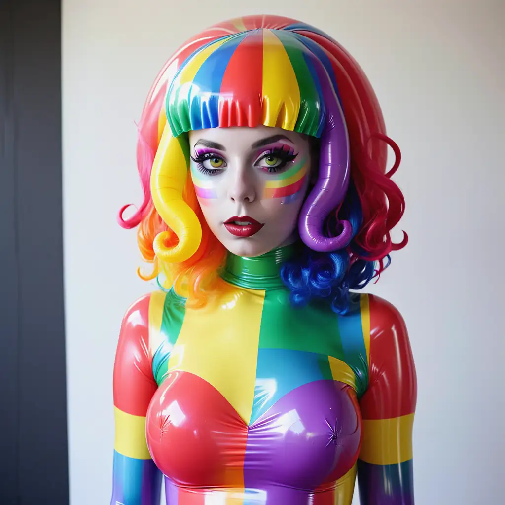 Rainbow-Latex-Girl-with-Rubber-Inflatable-Wig-Vibrant-and-Playful-Portrait