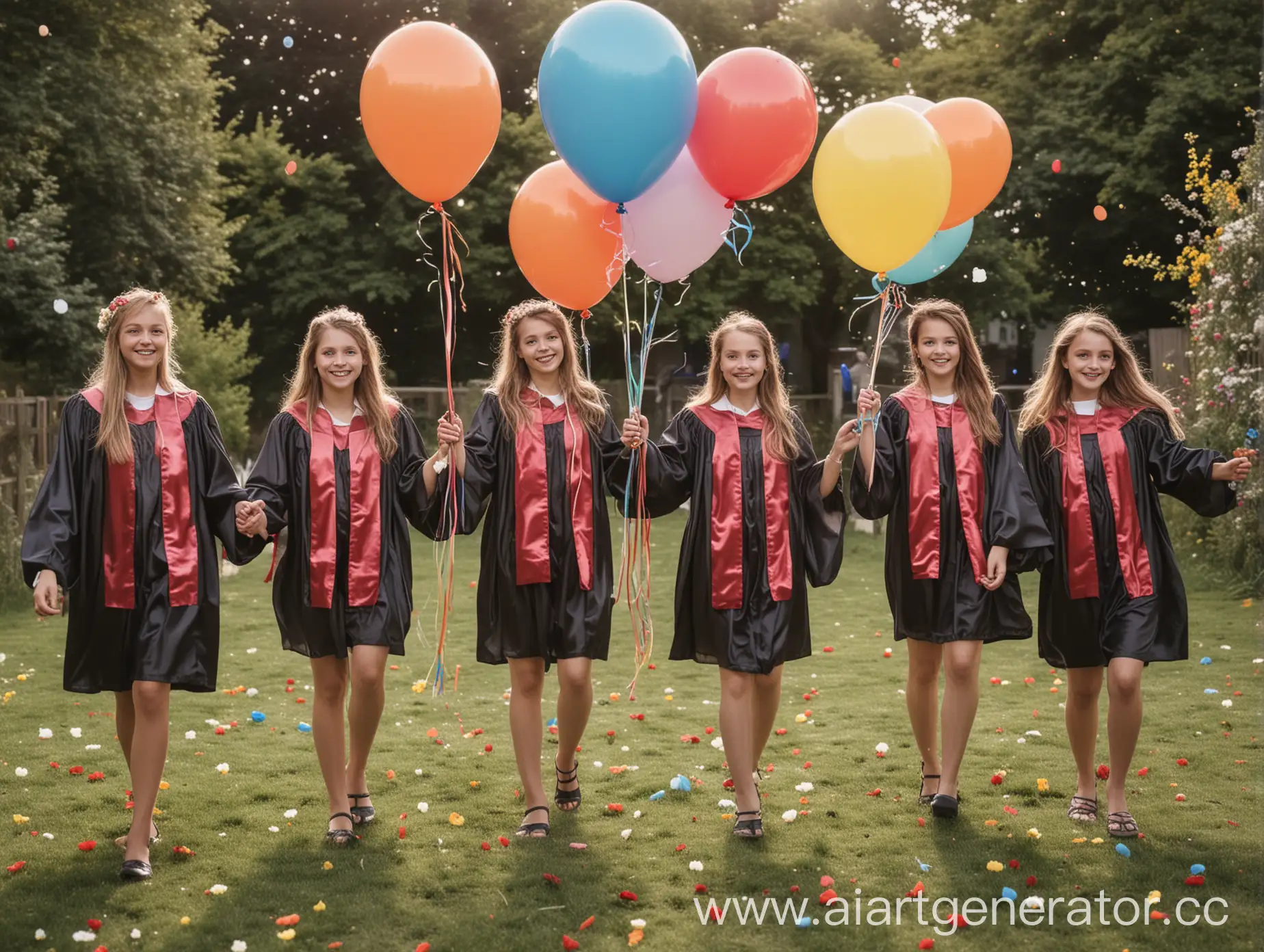 Summer-School-Graduation-Ceremony-with-Flowers-and-Balloons