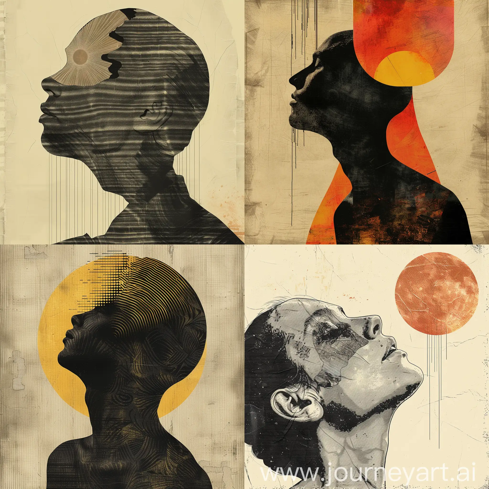Halftone-Pattern-Sun-Profile-Memento-Mori-Mixed-Media-Collage