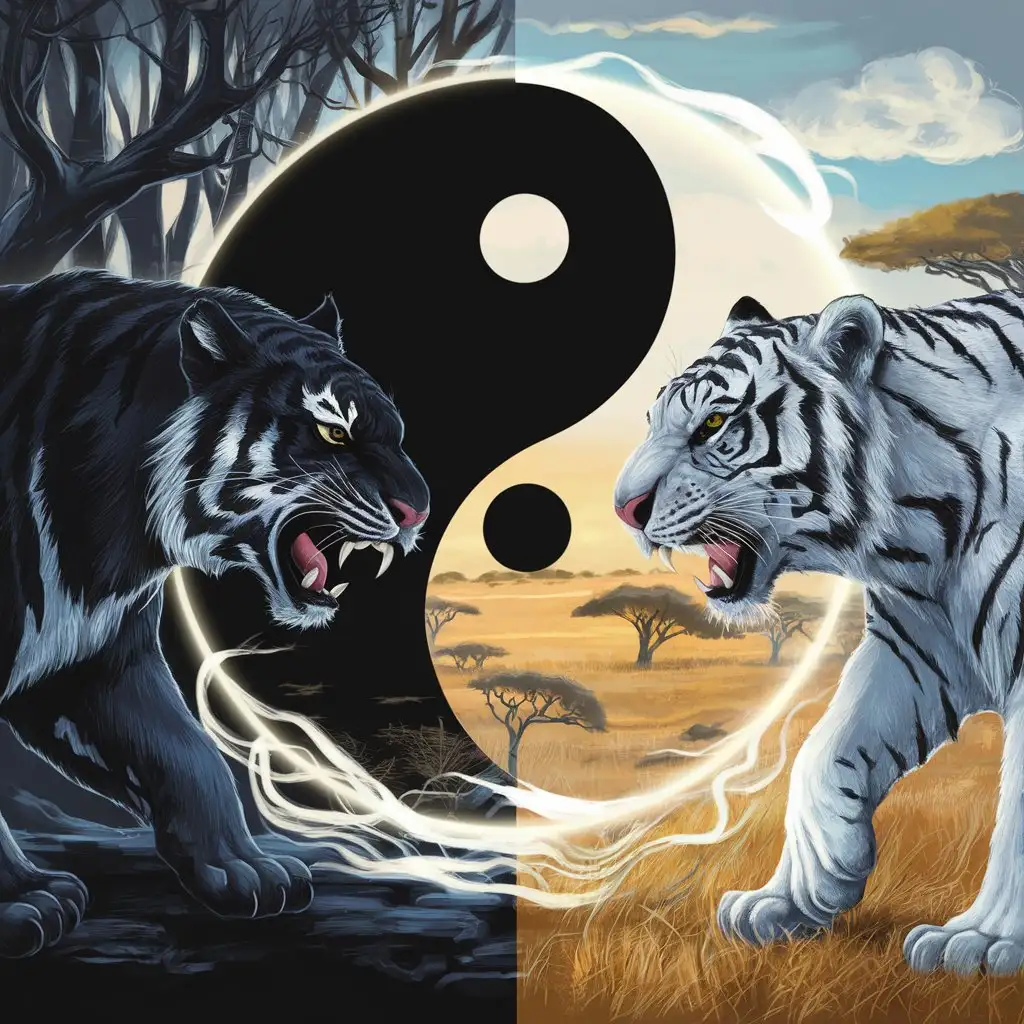 Yin and yang, tiger