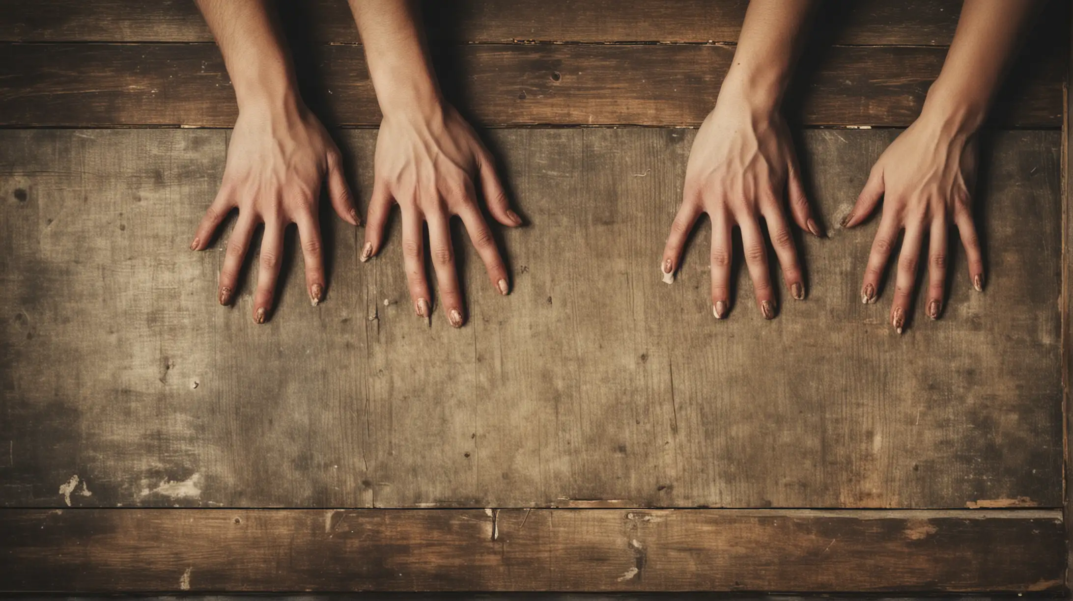 hands on a table grunge
