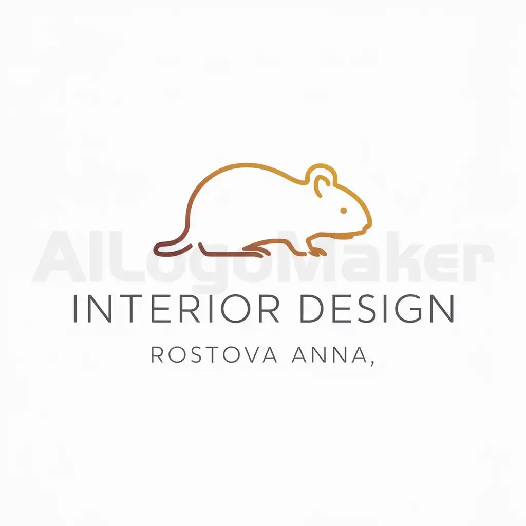 a logo design,with the text "Interior Design Rostova Anna", main symbol:suslik,Minimalistic,clear background