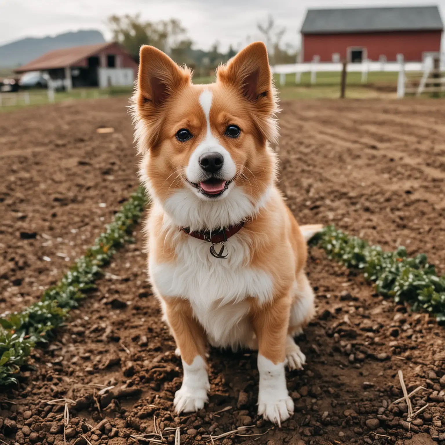 cute dog on a farm
