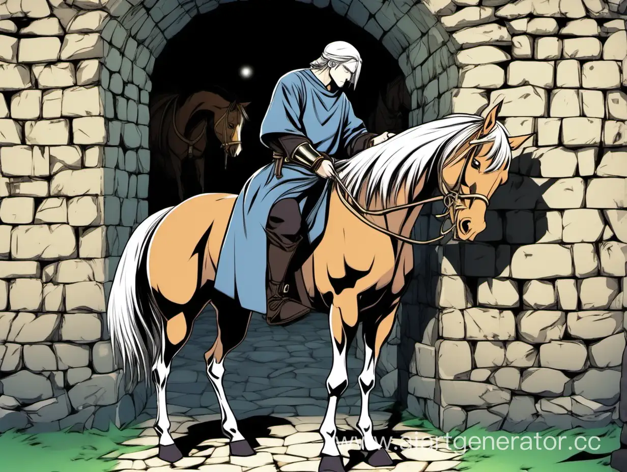 Medieval-Stable-Scene-Man-Petting-Horse-in-Anime-Style