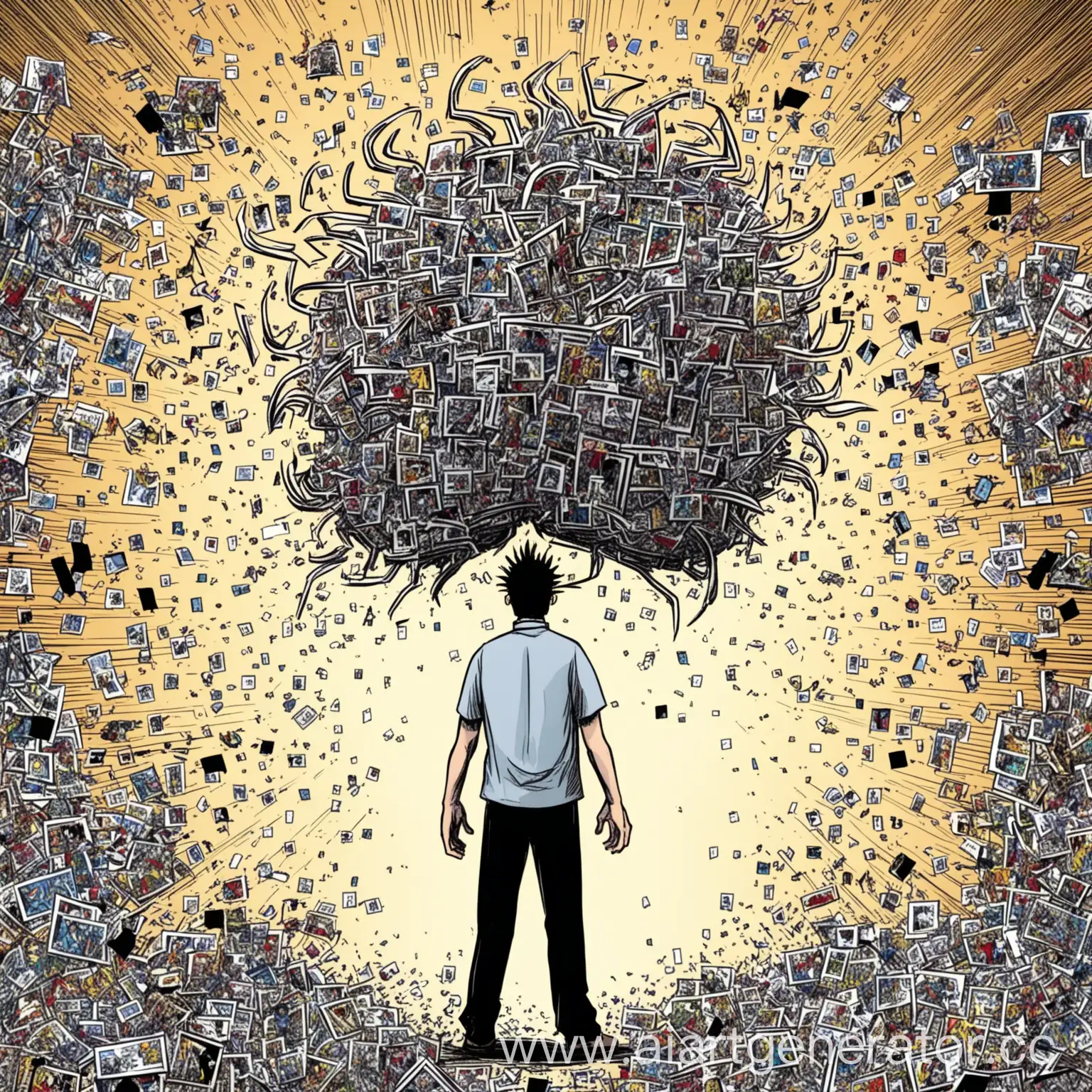 Person-with-Chaotic-Thoughts-Illustrated-as-Comic-Chaos