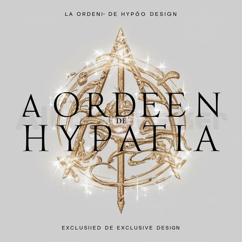 a logo design,with the text "La Orden de Hypatia", main symbol:Esoteric Sigil, Magical, Ethereal, Luminous, Aesthetic, Sparkling, Capitalize Only First Letters, Exclusive Club,complex,be used in Religious industry,clear background