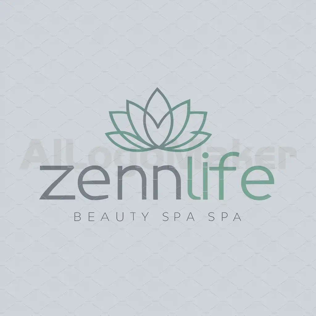 a logo design,with the text "ZenLife", main symbol:well-being,Moderate,be used in Beauty Spa industry,clear background