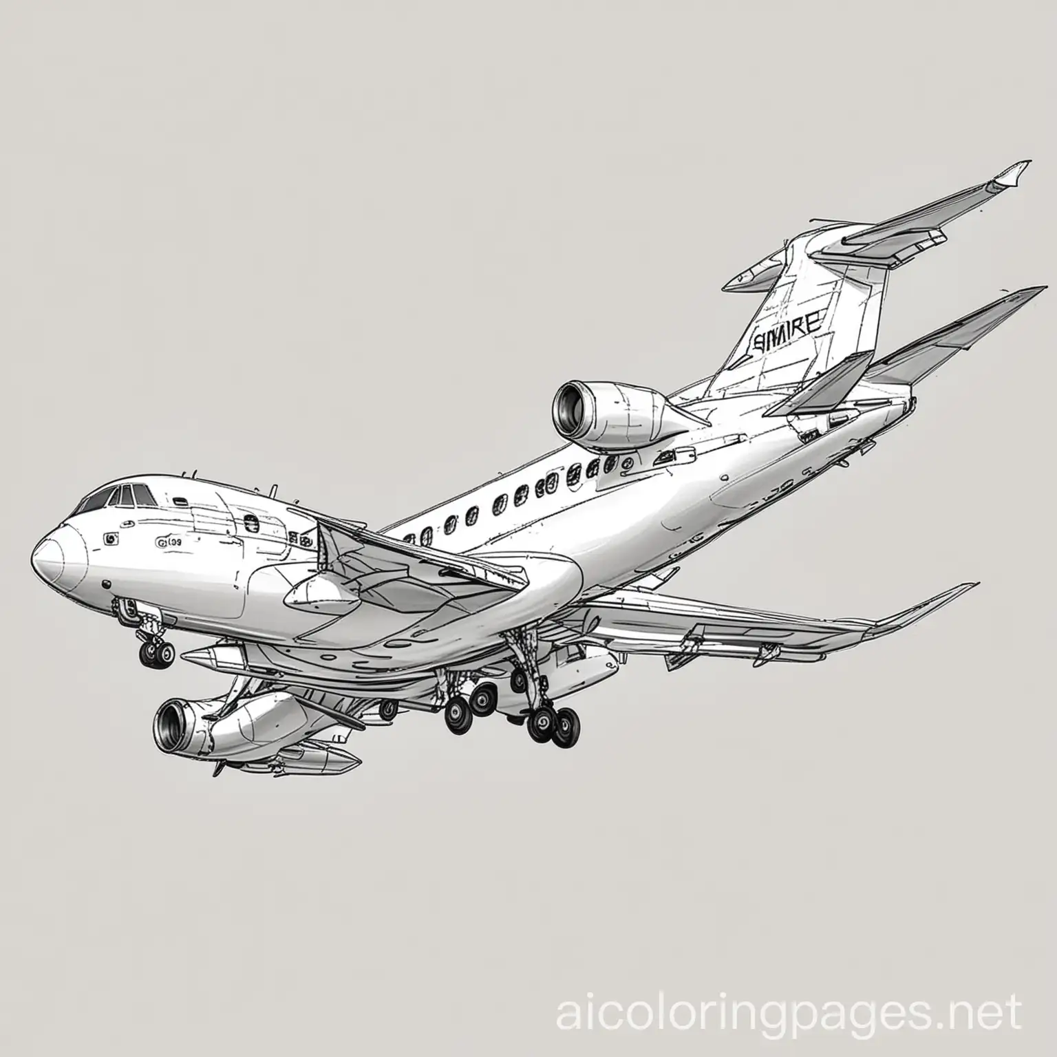 Airplane-Coloring-Page-on-White-Background