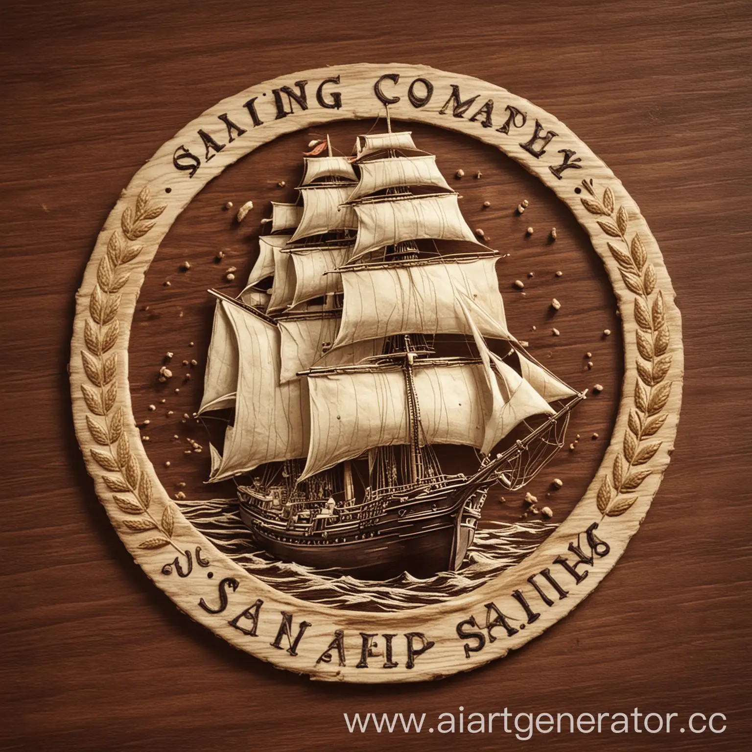Soy-Company-Emblem-with-Sailing-Ship-Logo