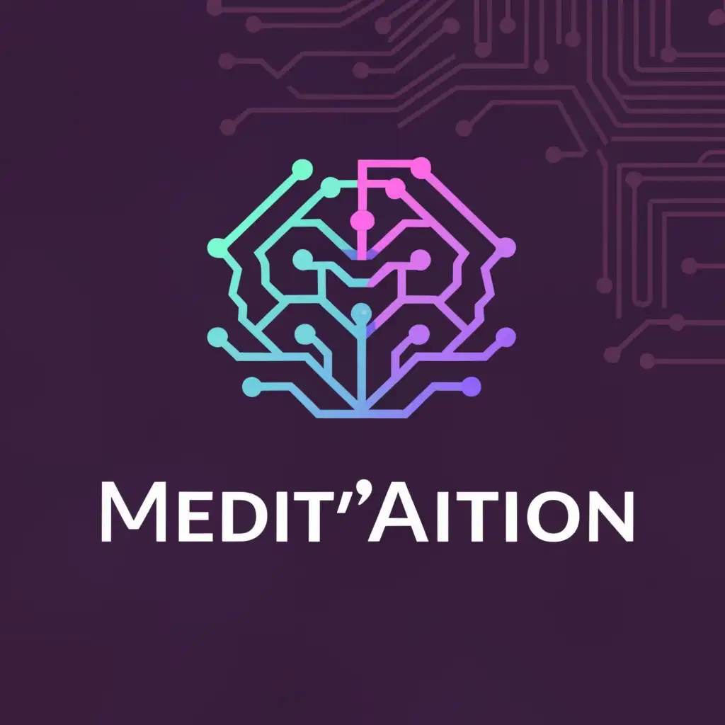 a logo design,with the text "Medit'AItion", main symbol:symbol of meditation, consciousness, AI, brain,Moderate,be used in Beauty Spa industry,clear background