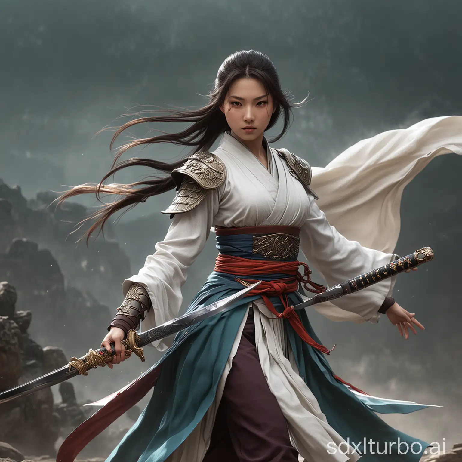 Ancient-Wind-Female-Swordswoman-Mastering-Martial-Arts