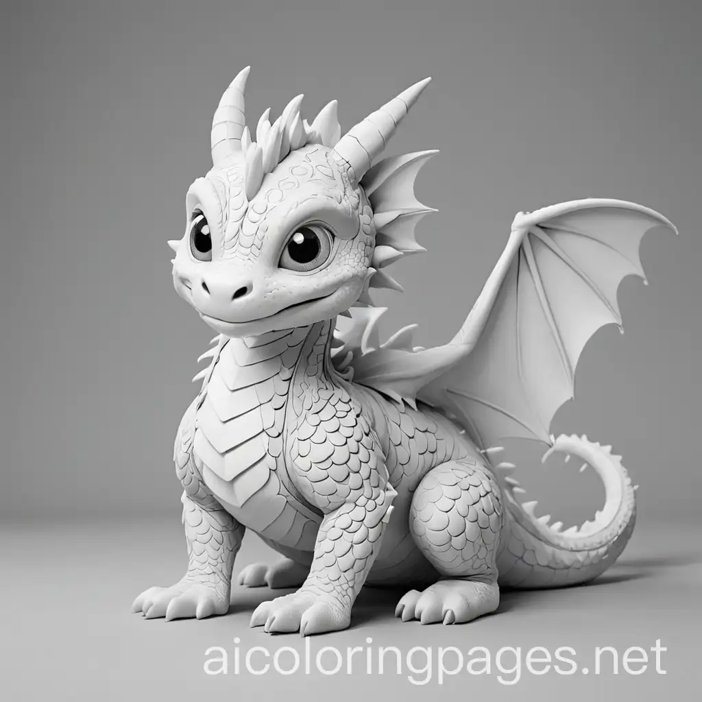 dragon, Coloring Page, black and white, line art, white background, Simplicity, Ample White Space. The background of the coloring page is plain white to make it easy for young children to color within the lines. The outlines of all the subjects are easy to distinguish, making it simple for kids to color without too much difficulty , Coloring Page, black and white, line art, white background, Simplicity, Ample White Space. The background of the coloring page is plain white to make it easy for young children to color within the lines. The outlines of all the subjects are easy to distinguish, making it simple for kids to color without too much difficulty 