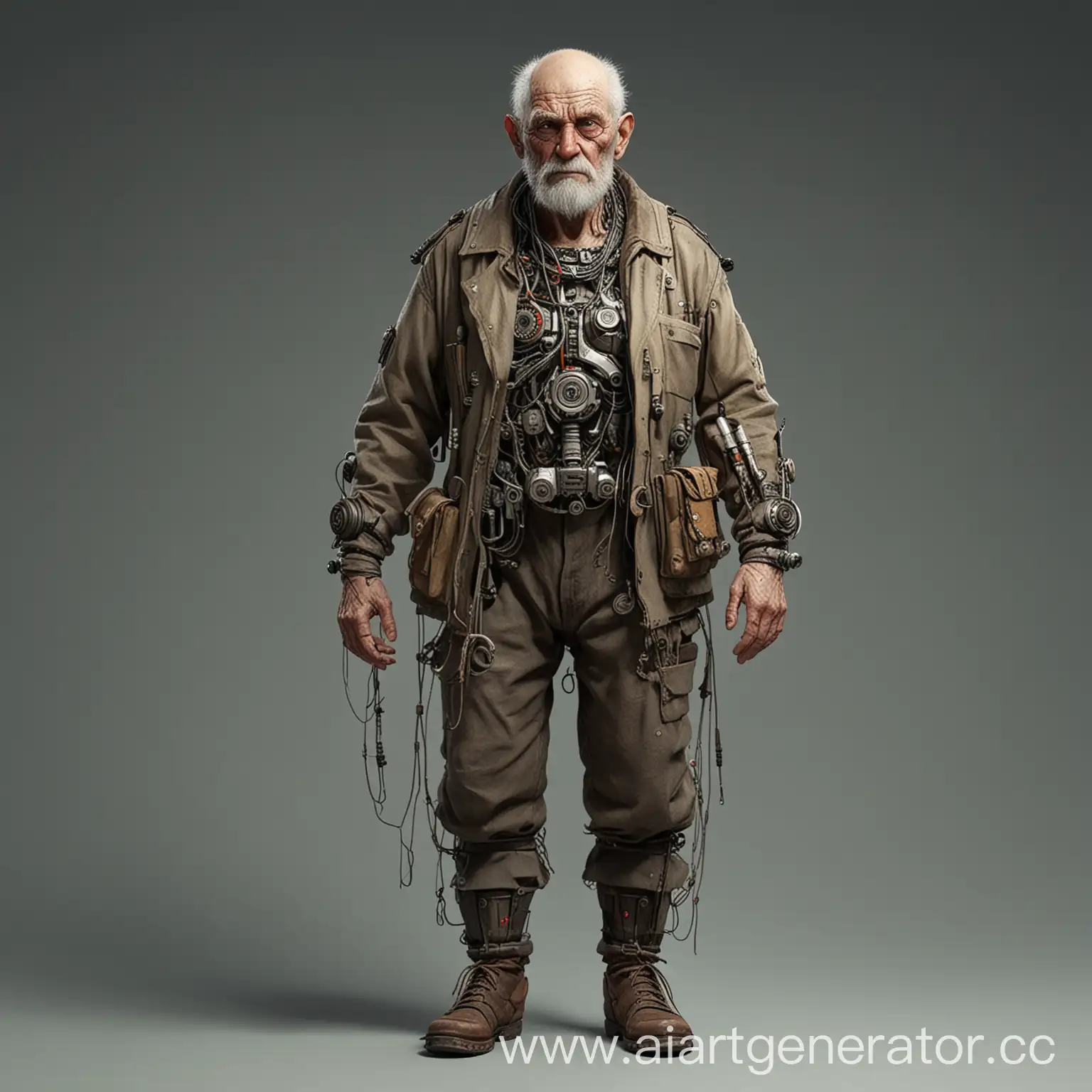 Cyborg-Old-Man-Concept-Art-Russian-Rural-Dweller-Style