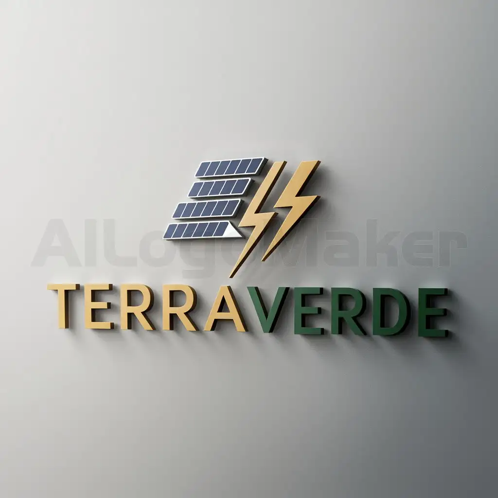 a logo design,with the text "TERRAVERDE", main symbol:SOLAR AND ELECTRIC POWER,Moderate,clear background