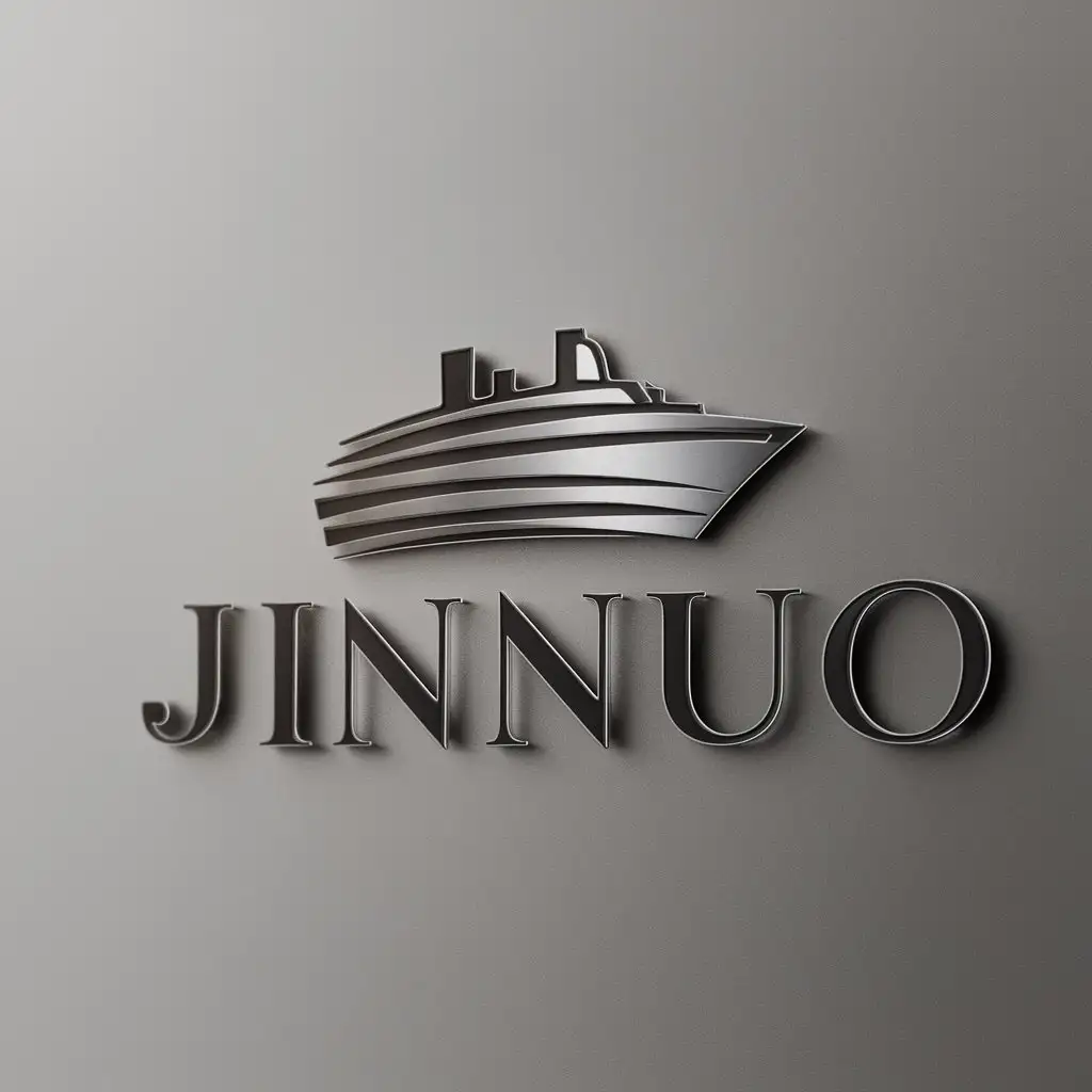 a logo design,with the text "JinNuo", main symbol:cruise ship,Moderate,clear background