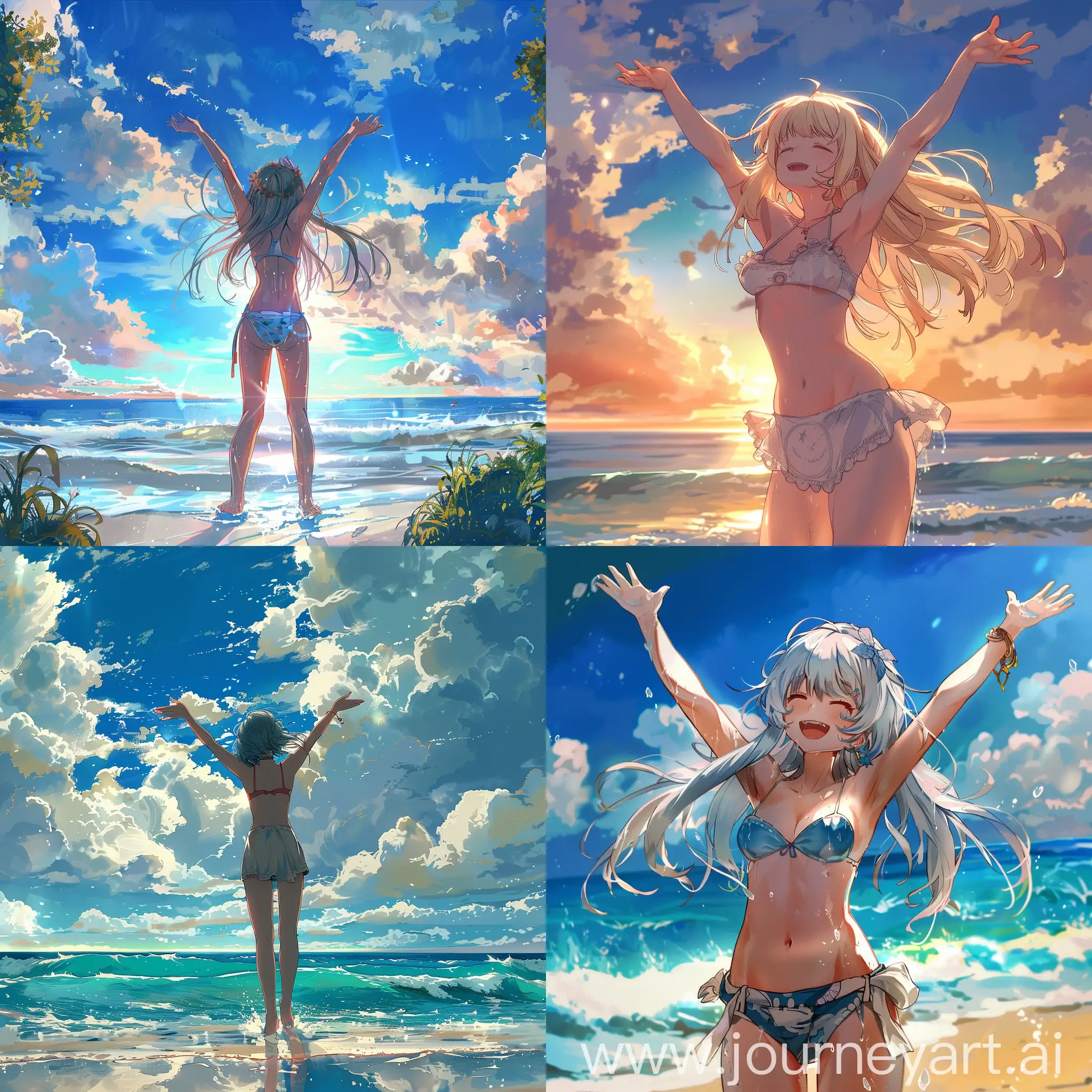 Anime-Girl-Celebrating-on-the-Beach-with-Raised-Arms