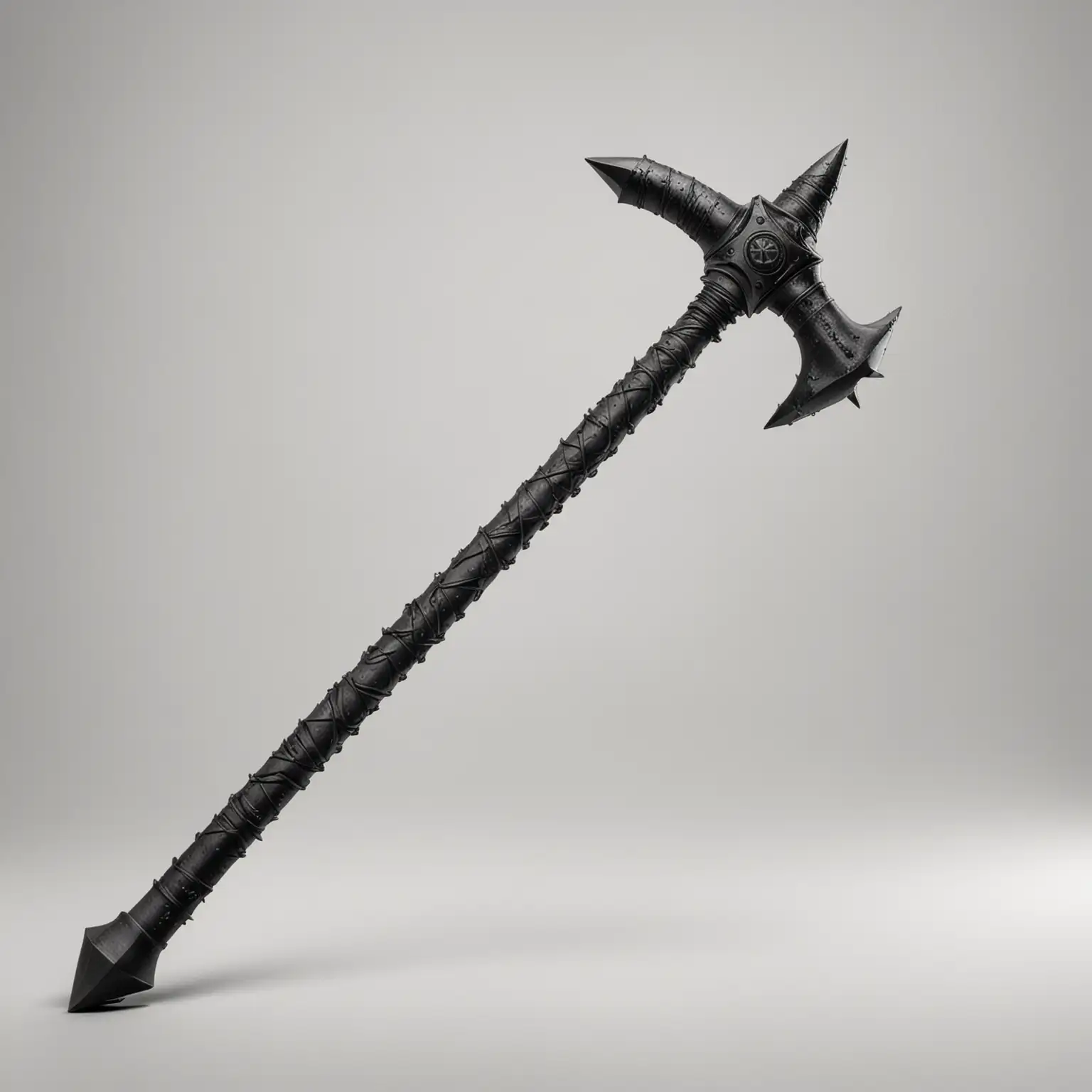 High-Quality-Powerful-Battle-Hammer-with-Long-Thin-Handle-on-White-Background