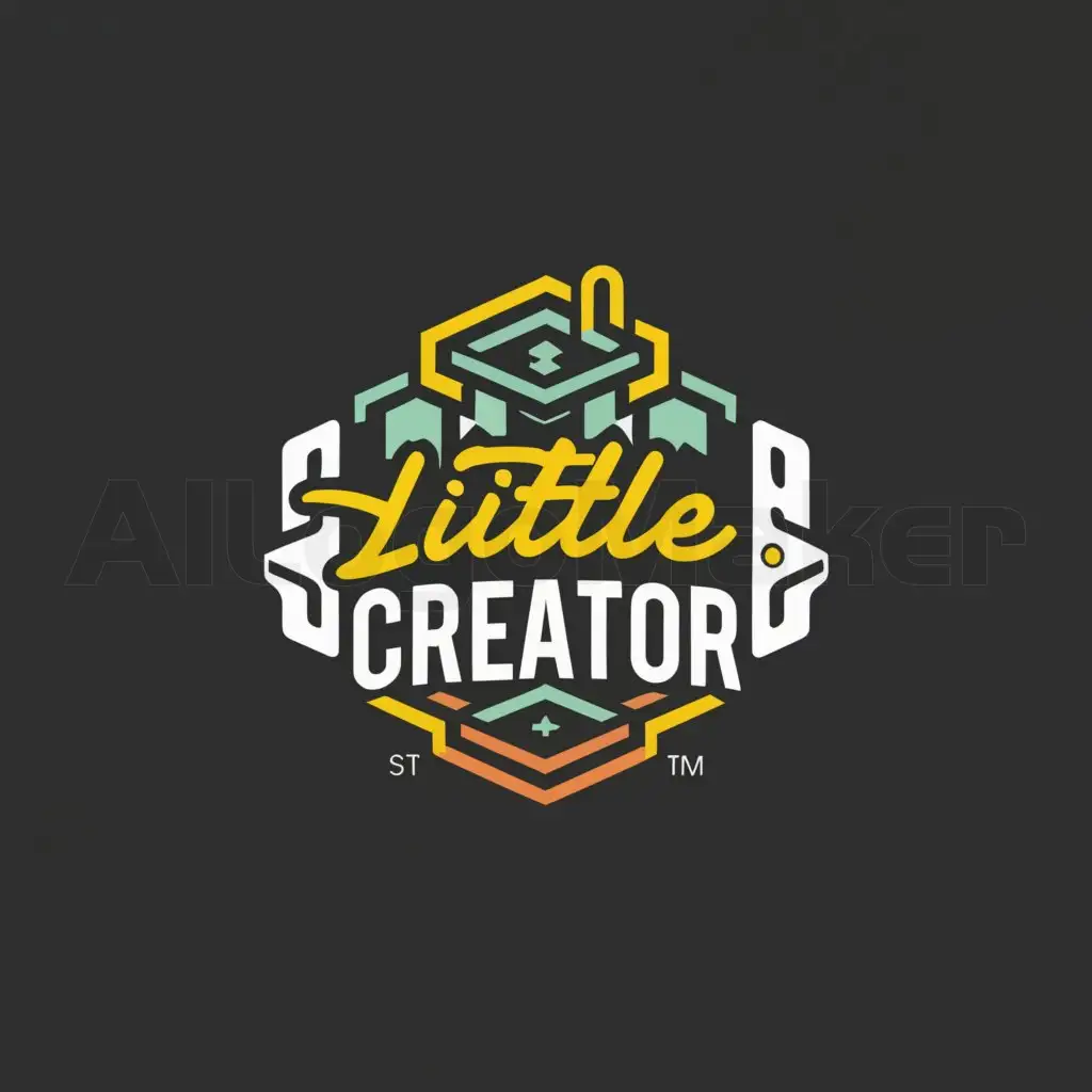 a logo design,with the text "Little creator", main symbol:3D printer,Moderate,be used in Hobby industry,clear background