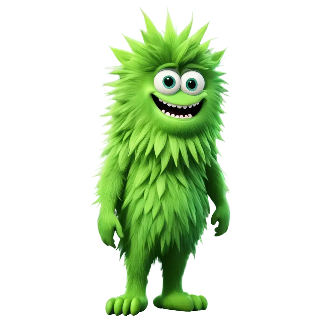 Furry-Green-Cartoon-Monster-PNG-Playful-Character-Illustration-for-Creative-Projects