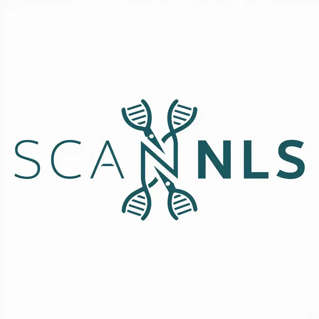 a logo design,with the text "ScanNLS", main symbol:nonlinear splicing event,Moderate,be used in Technology industry,clear background