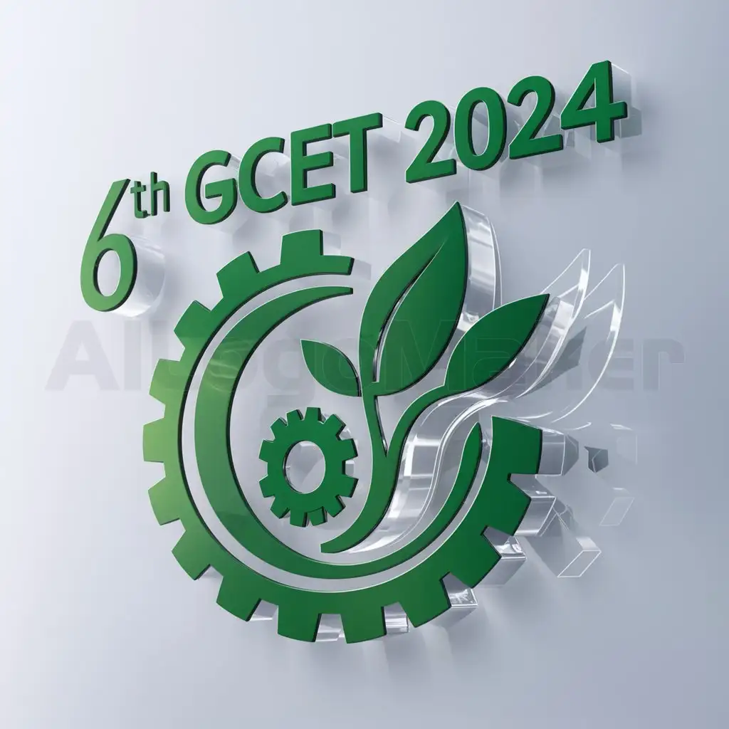 a logo design,with the text "6th GCET 2024", main symbol:Sustainable Solutions for a Greener Tomorrow Advancing Green Chemical Engineering and Technolog,Moderate,be used in Technology industry,clear background