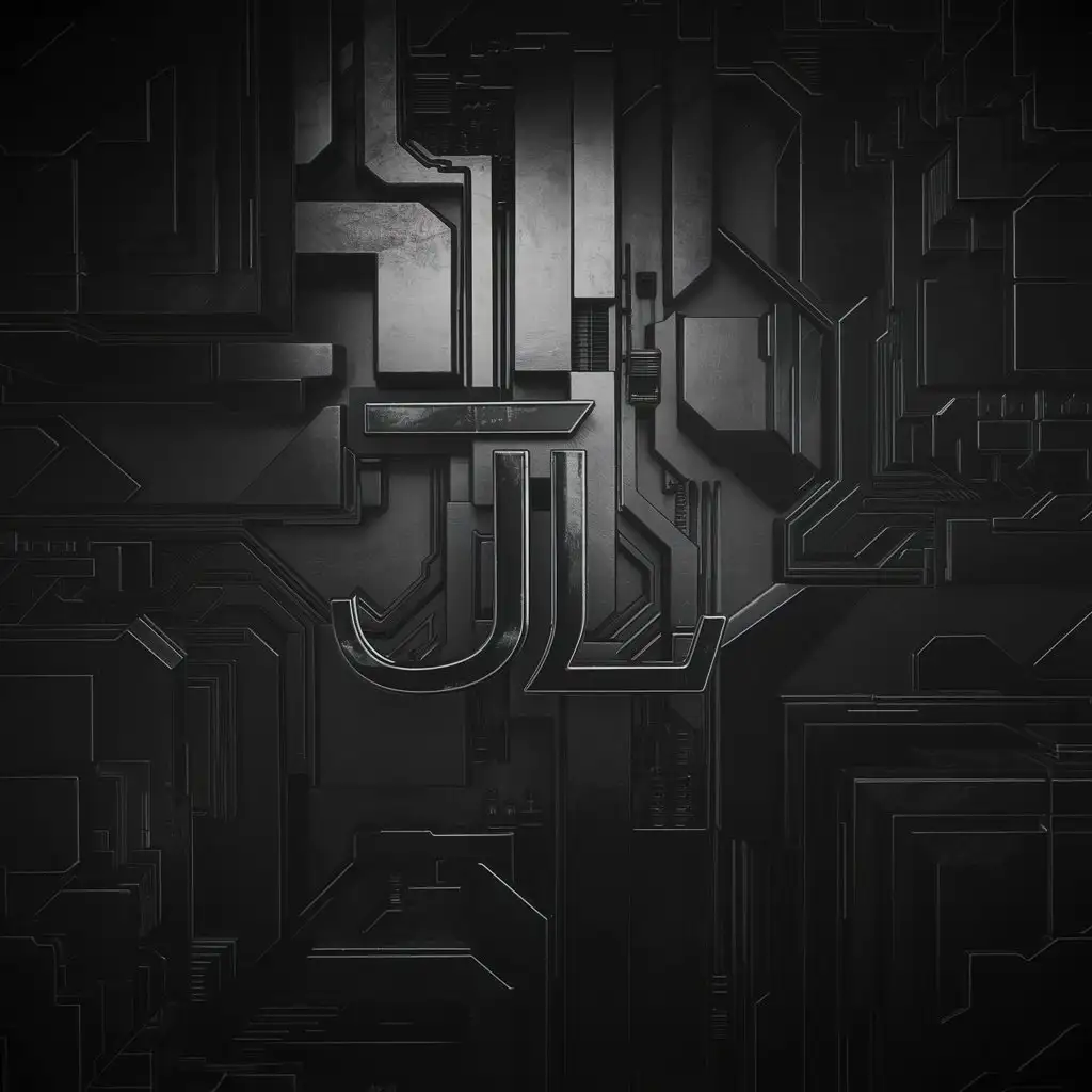mysterious technologic wallpaper black and white  with JL letters