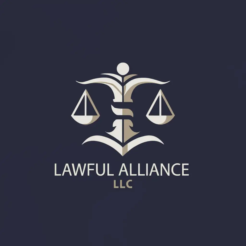 a logo design,with the text "Legal company LLC "Lawful Alliance"", main symbol:Jurisprudence, Themis, Titans, Round Table, Union, Defense, Libra,,complex,be used in Legal industry,clear background