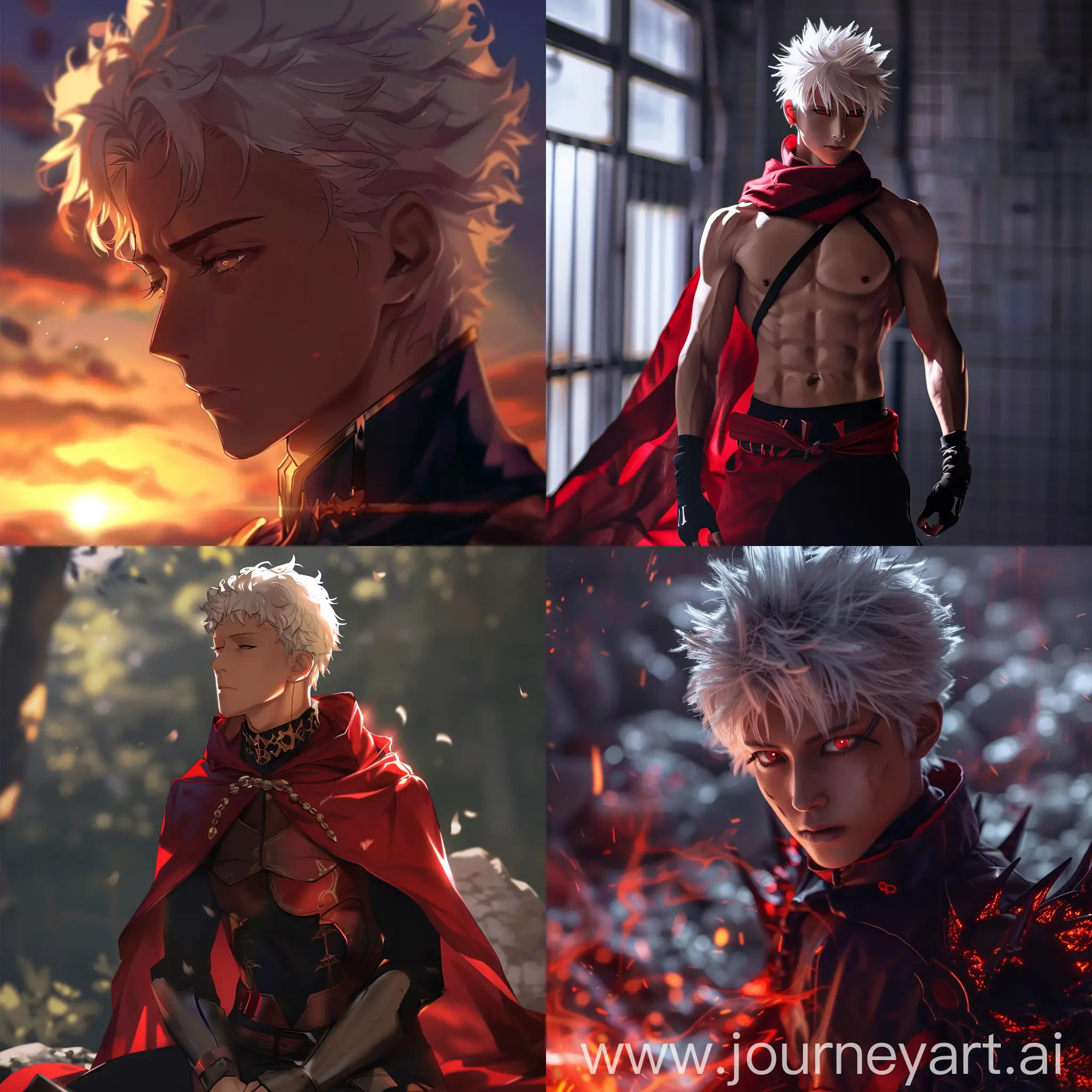 Emiya alter from fate/grand order 2D anime  and realistic