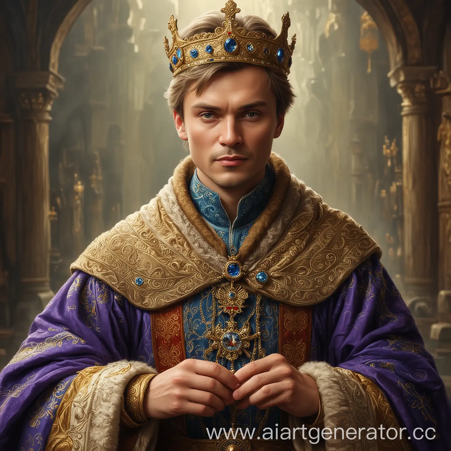 Prince-Oleg-the-Wise-in-Regal-Robes-and-Royal-Court-Setting