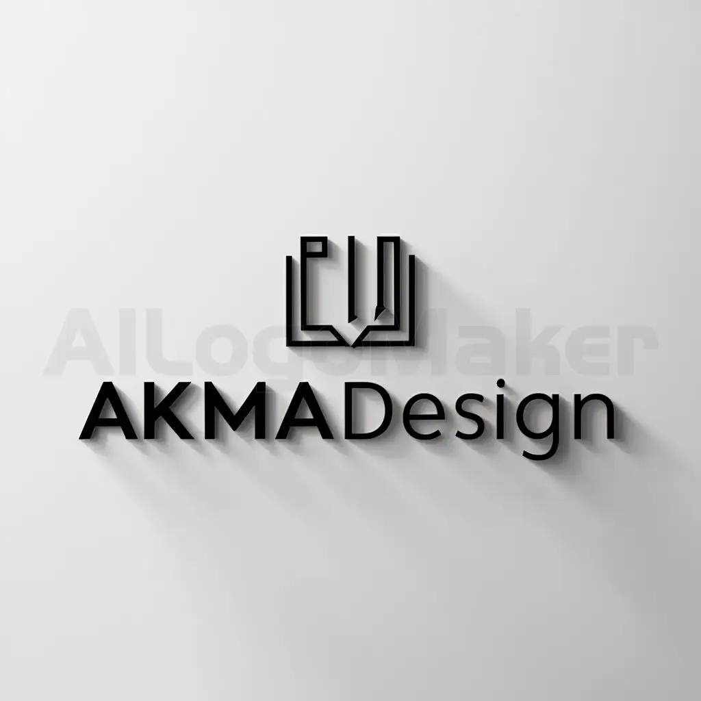 a logo design,with the text "Akmadesign", main symbol:pencil, notebook,Minimalistic,be used in дизайн industry,clear background