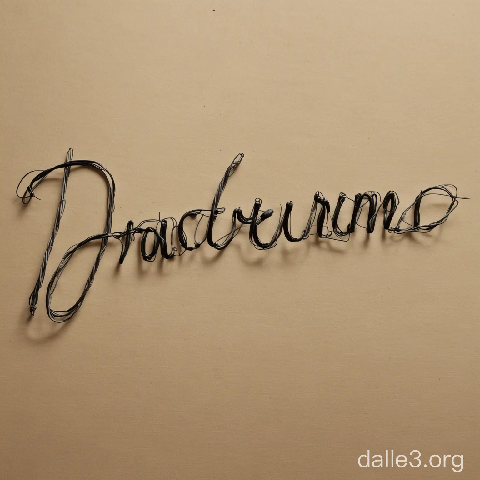 Generate an image of a wire spelling out the word "Practicum" in Cursive