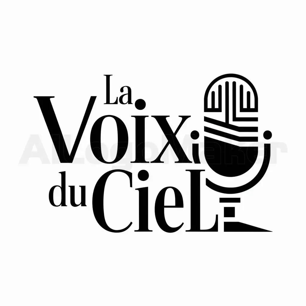a logo design,with the text "LA VOIX DU CIEL", main symbol:MICRO,complex,be used in Religious industry,clear background