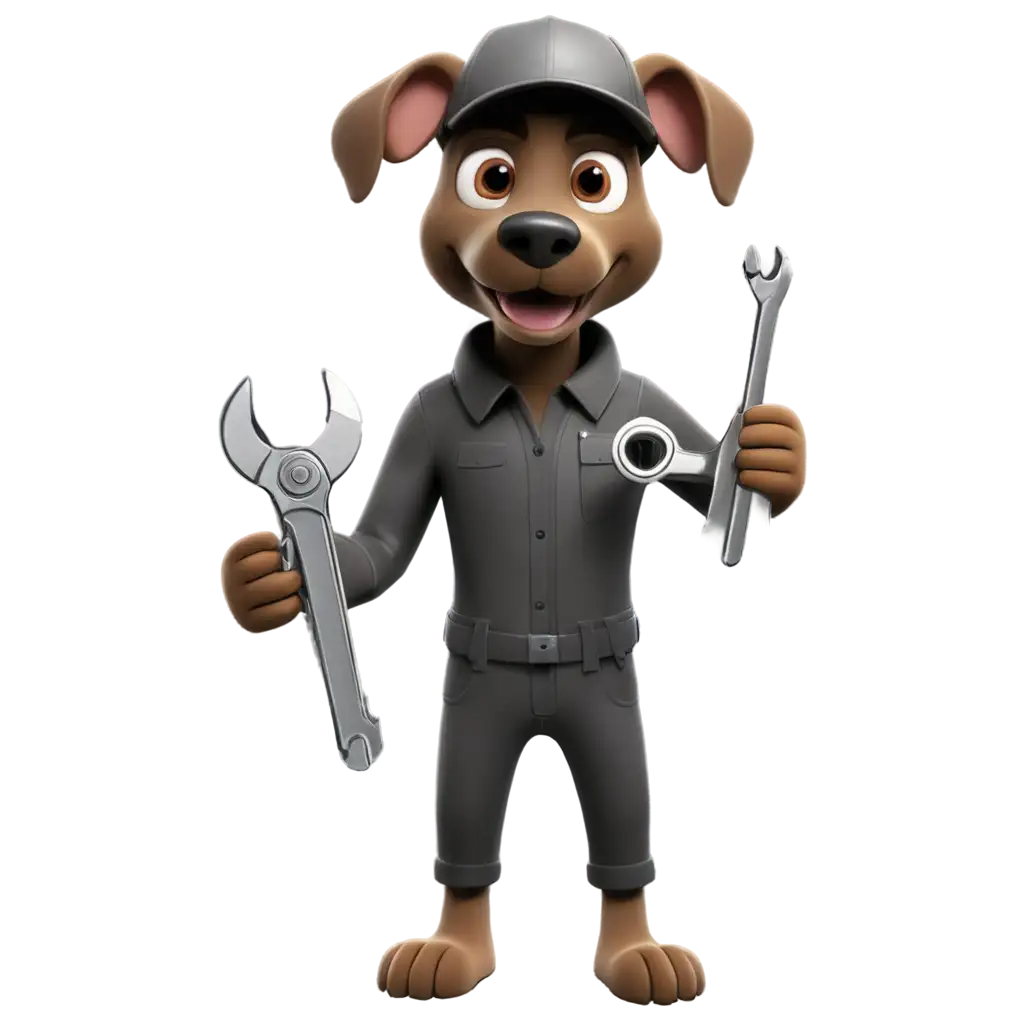 Humanoid-Dog-Holding-Wrench-HighQuality-PNG-Image-for-Versatile-Online-Use