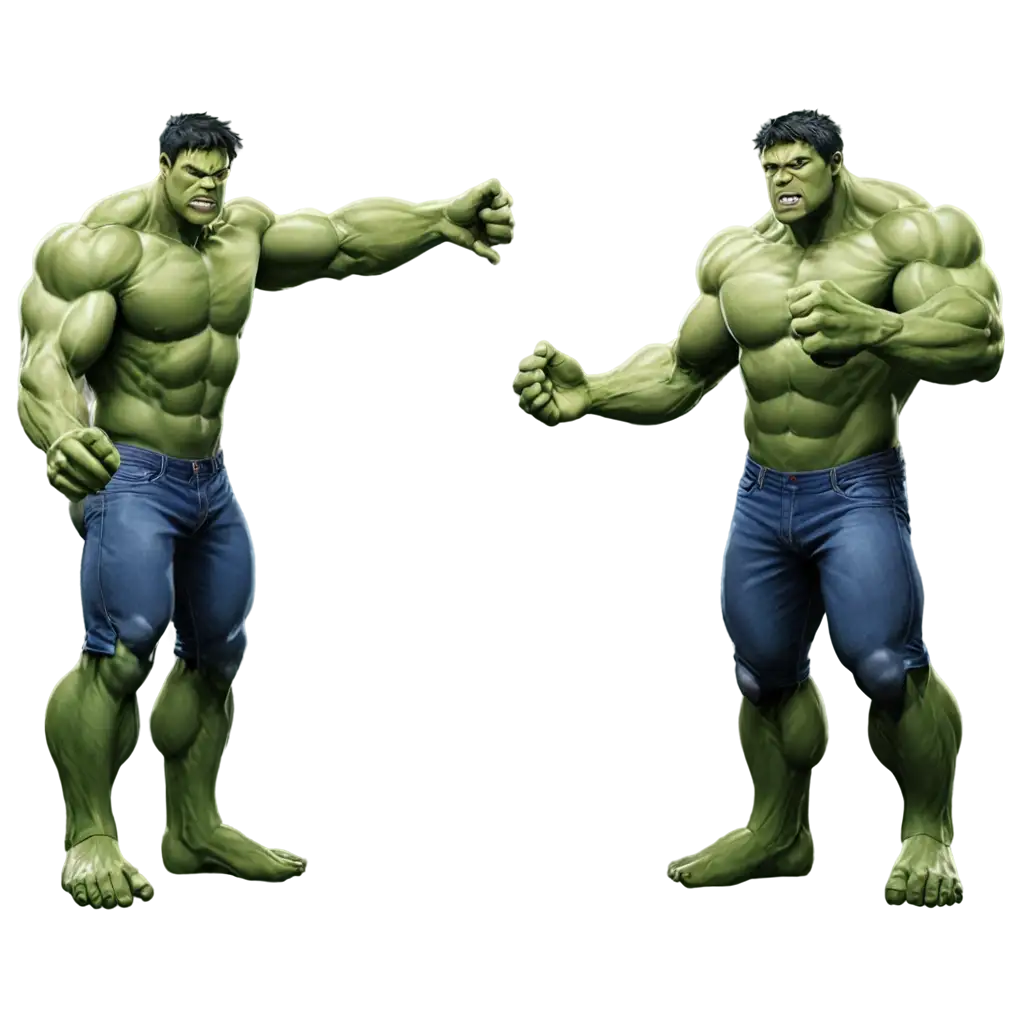 buatkan gambar hulk 3d dengan badan yang sangat berotot