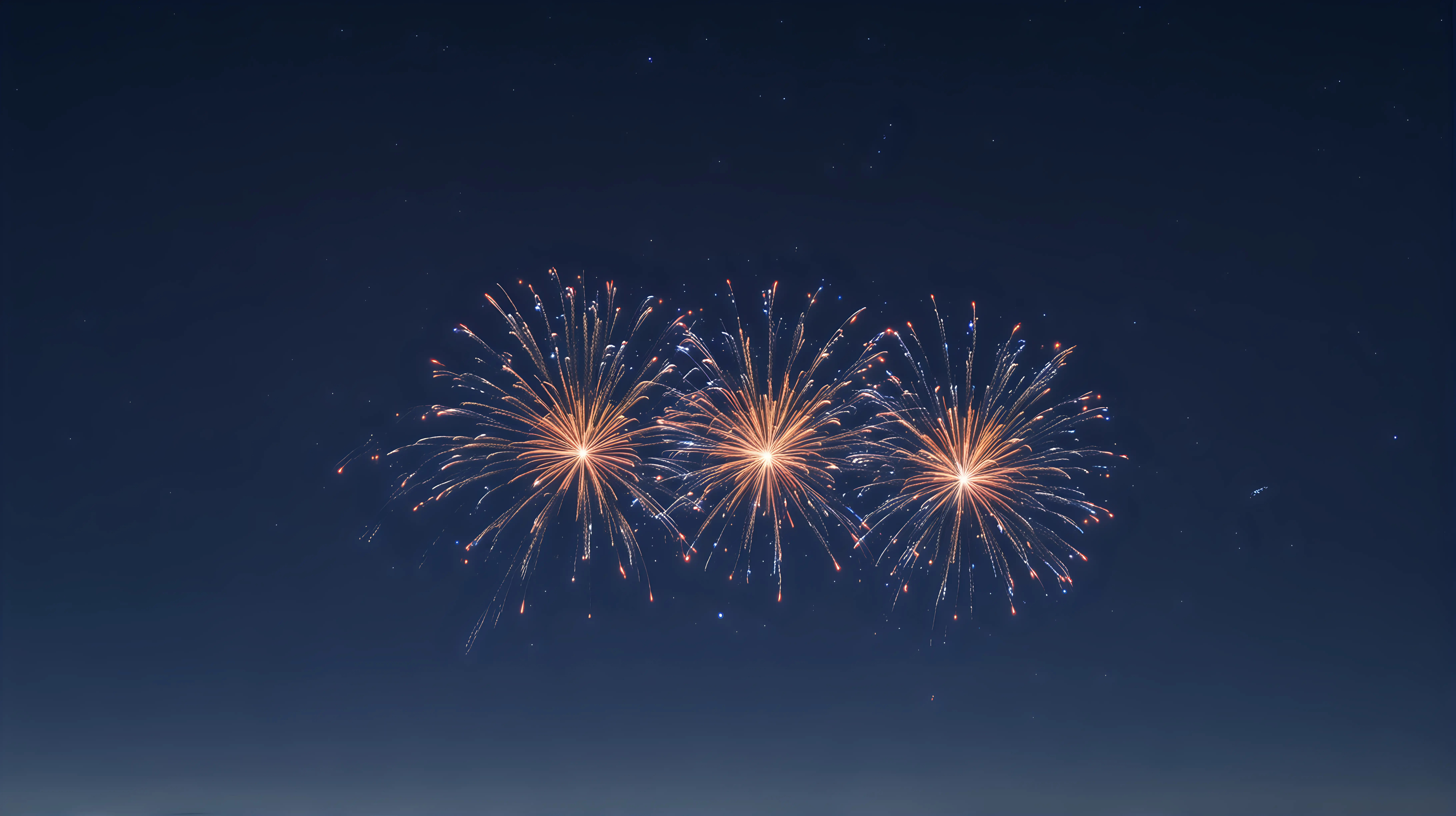 Vibrant Tiny Fireworks Illuminate the Vast Night Sky