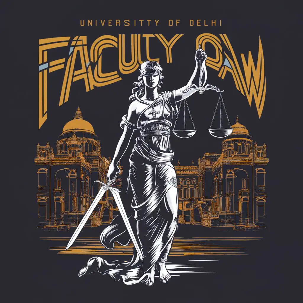 University of Delhi, Goddess of justice,Faculty of Law , degin for t-shirt/hoody 