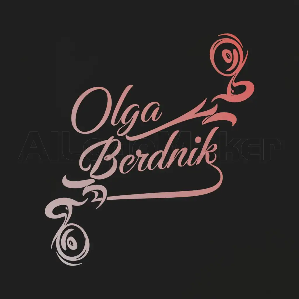 a logo design,with the text 'Olga Berdnik', main symbol:Pink smoke on a black background,Moderate,clear background