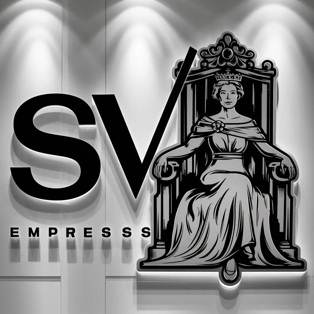 LOGO-Design-For-SV-Empress-Symbol-in-Moderate-Style-with-Clear-Background