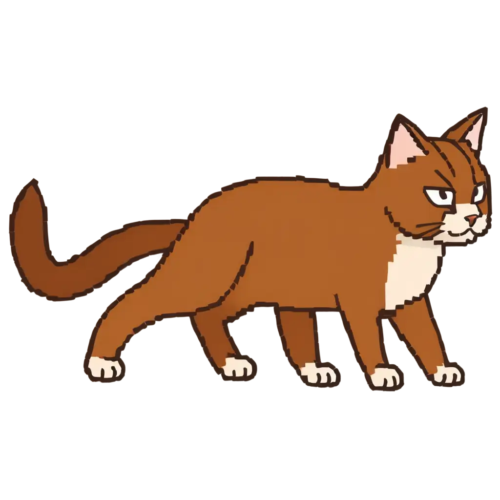 Pixel-Art-PNG-Image-of-a-Chubby-Brown-Cat-for-a-Comic-Style-Jump-and-Run-Game