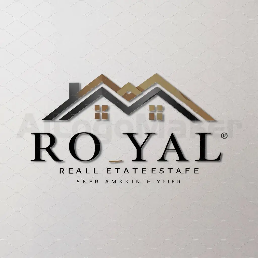 a logo design,with the text "Royal", main symbol:House Modern Classic,Moderate,be used in Real Estate industry,clear background