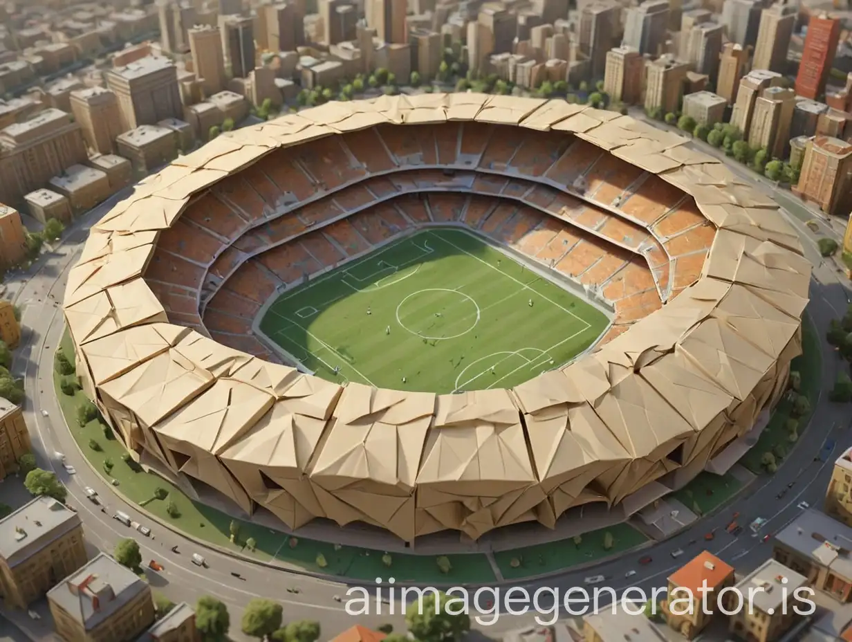 Origami-Soccer-Stadium-in-an-Origami-City