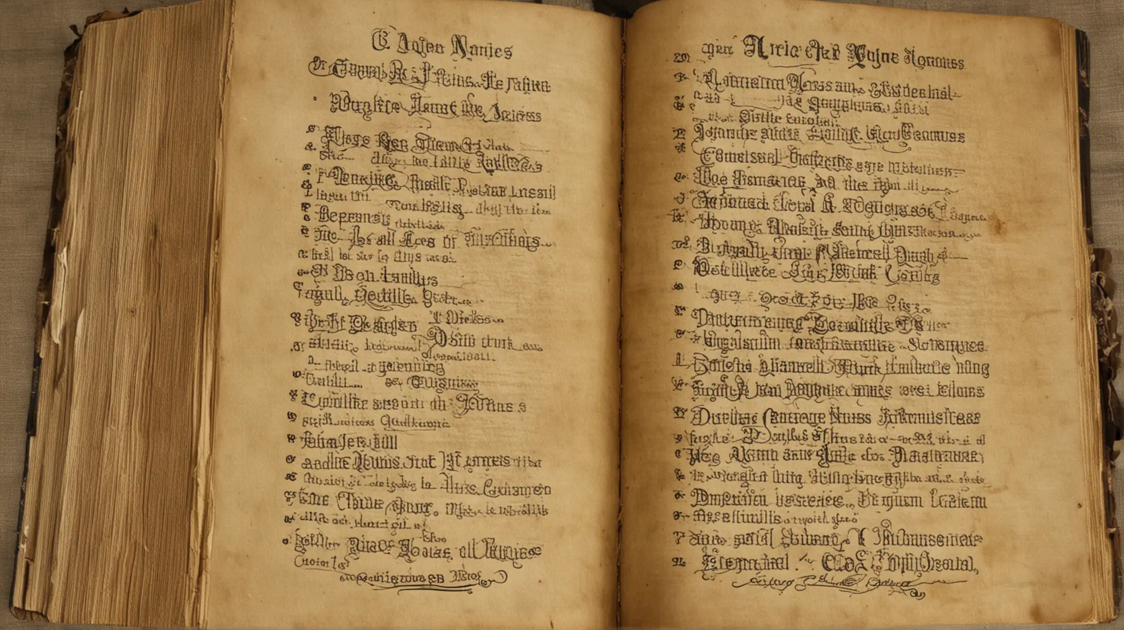 An old book of names and families